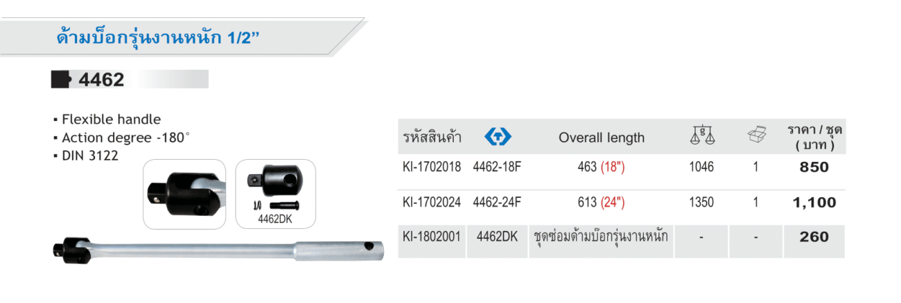 ด้ามบ็อกรุ่นงานหนัก 1/2" (King Tony)